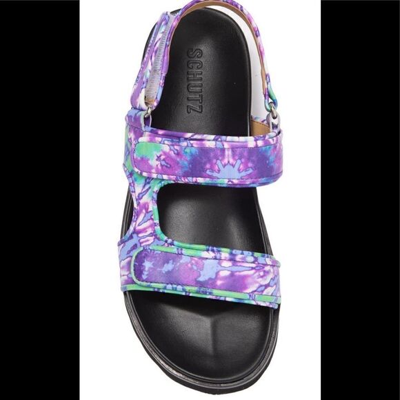 Schutz dariana platform tie due  leather sandal size 6 in purple - Picture 4 of 14